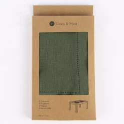 Linen & More Platzset 4er Set Indi einfarbig army grün 50x35cm