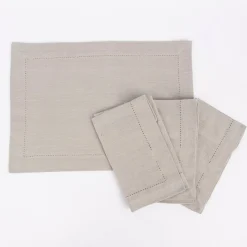 Linen & More Platzset 4er Set Indi einfarbig natur 50x35cm