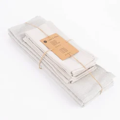 Linen & More Platzsets und Servietten Jazz 8er Set einfarbig hellgrau