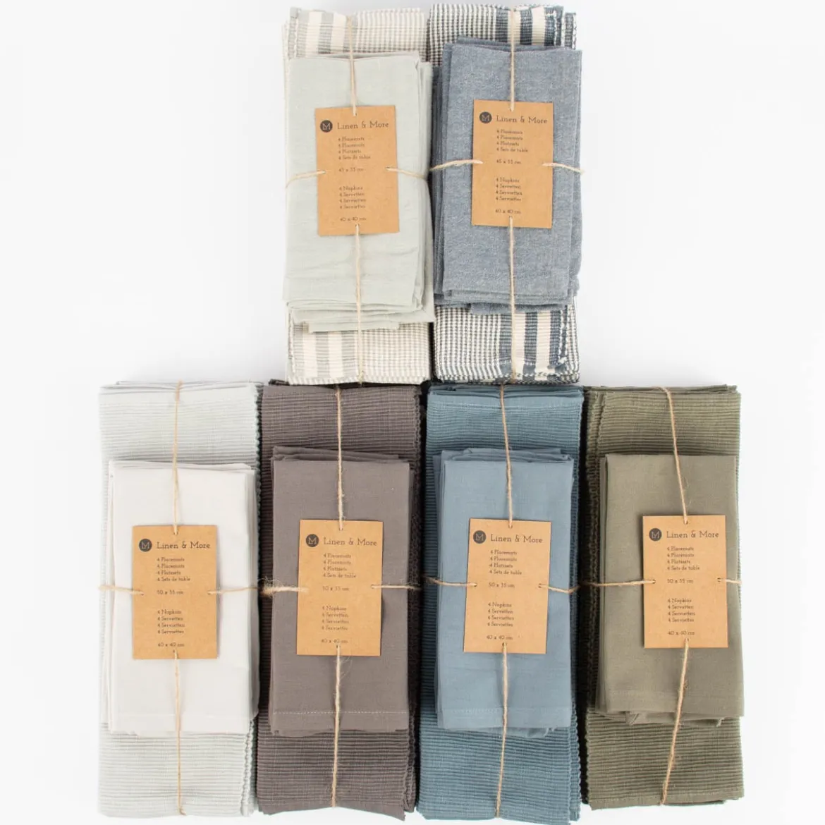 Linen & More Platzsets und Servietten Jazz 8er Set einfarbig hellgrau