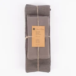 Linen & More Platzsets und Servietten Jazz 8er Set einfarbig taupe