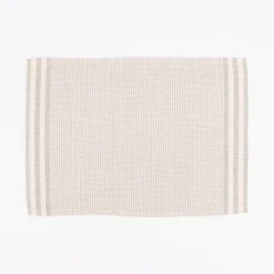 Linen & More Platzsets und Servietten Suzy Streifen 8er Set hellgrau creme