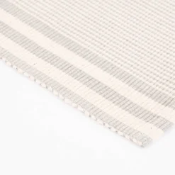 Linen & More Platzsets und Servietten Suzy Streifen 8er Set hellgrau creme