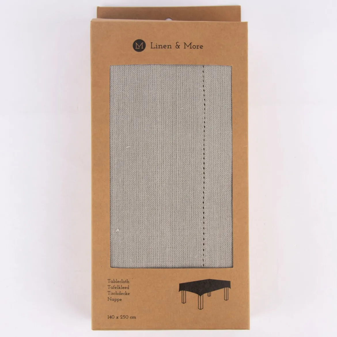 Linen & More Tischdecke Indi einfarbig natur 140x250cm