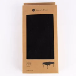 Linen & More Tischdecke Indi einfarbig schwarz 140x250cm
