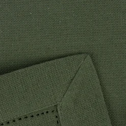 Linen & More Tischdecke Indi einfarbig army grün 140x250cm