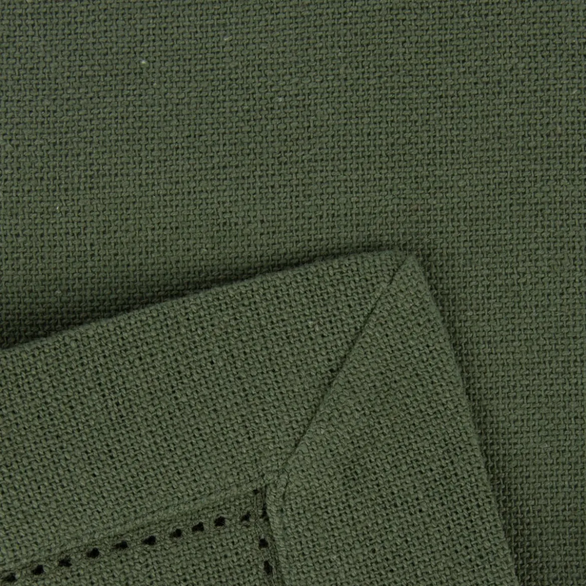 Linen & More Tischdecke Indi einfarbig army grün 140x250cm