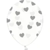 Luftballon Herzen transparent grau 6 Stück