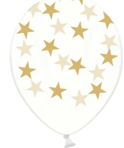 Luftballon Sternchen transparent goldfarbig 6 Stück