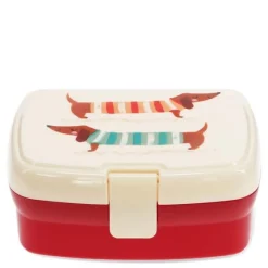 Lunchbox mit herausnehmbarem Fach Sausage Dog 17,5x13x7cm von Rex London