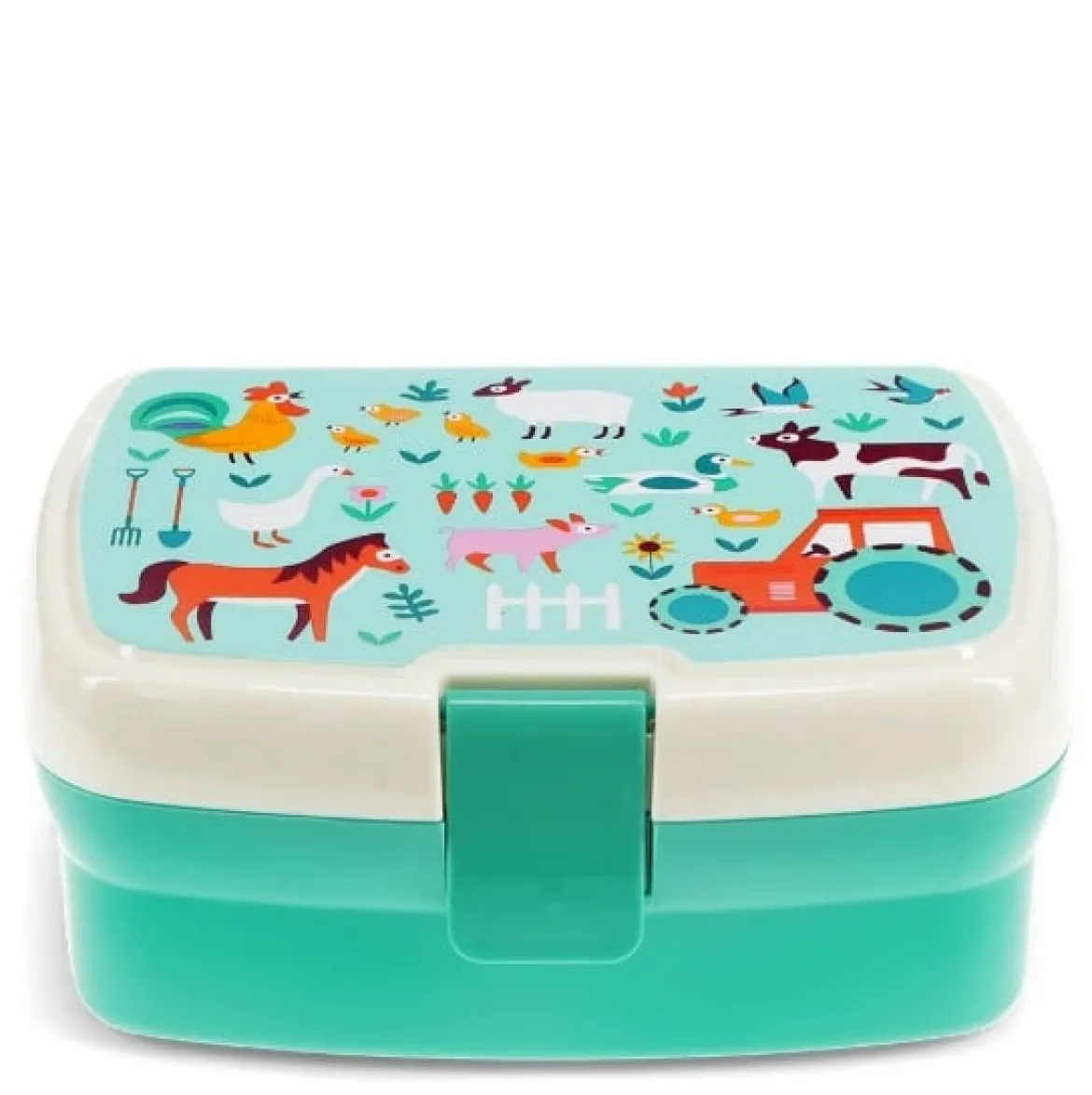 Lunchbox mit herausnehmbarem Fach Bauernhof 17,5x13x7cm von Rex London