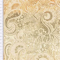Lurex Jacquard Stoff Paisley Ornament goldfarbig silberfarbig