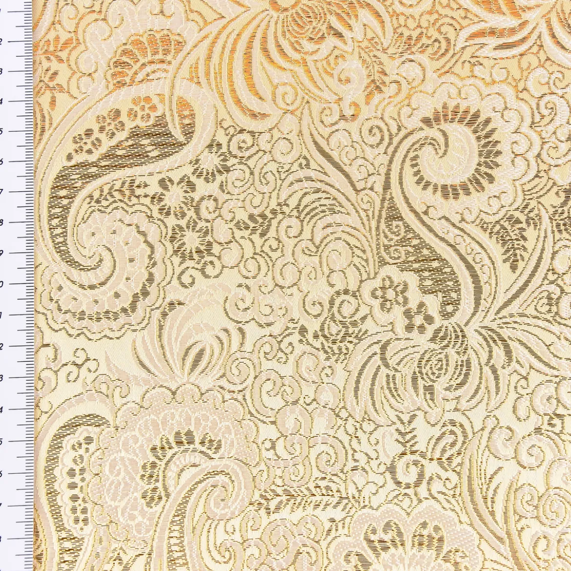 Lurex Jacquard Stoff Paisley Ornament goldfarbig silberfarbig