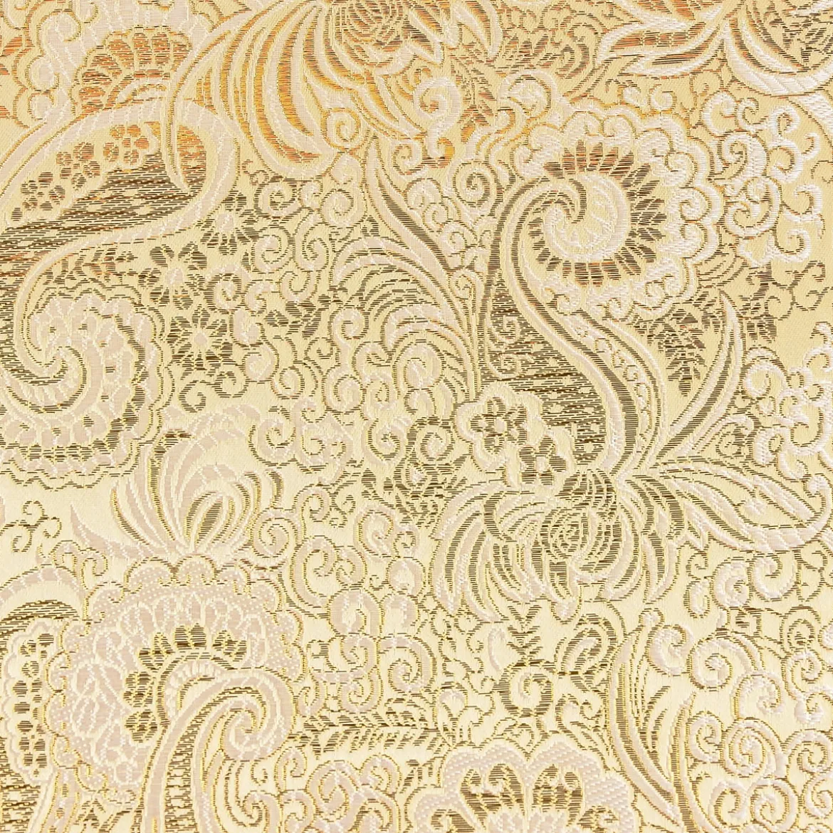 Lurex Jacquard Stoff Paisley Ornament goldfarbig silberfarbig