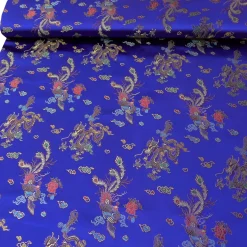 Lurex Jaquard Stoff chinesisch blau bunt 1,4m Breite
