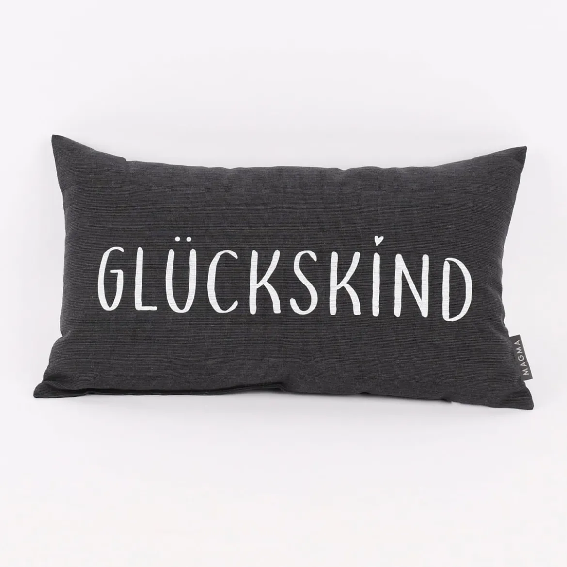 Magma Deko Kissen mit Aufschrift Glückskind anthrazit 30x50cm