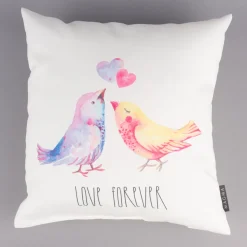 Magma Deko Kissen Vogelpaar Love forever weiß bunt 40x40cm