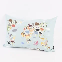 Magma Deko Kissen WORLD hellblau bunt 40x60cm