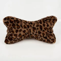Magma Leseknochen Nackenkissen aus Plüsch in Leo braun, 42×22×22 cm