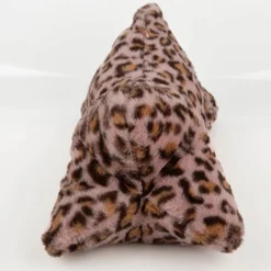 Magma Leseknochen Nackenkissen aus Plüsch in Leo rosa, 42×22×22 cm