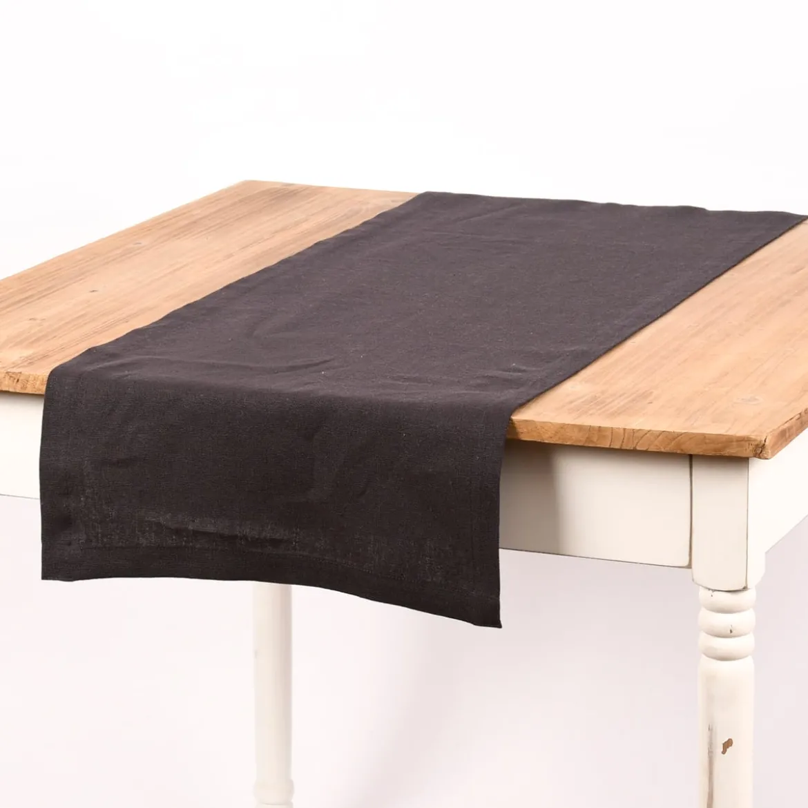 Magma Tischläufer Leinen LION einfarbig anthrazit 40x145cm