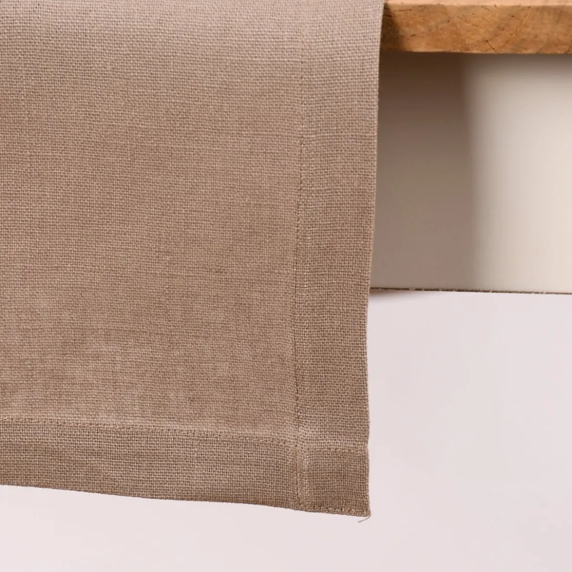 Magma Tischläufer Leinen LION einfarbig taupe 40x145cm