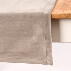 Magma Tischläufer Samt uni mittelgrau 40x145cm