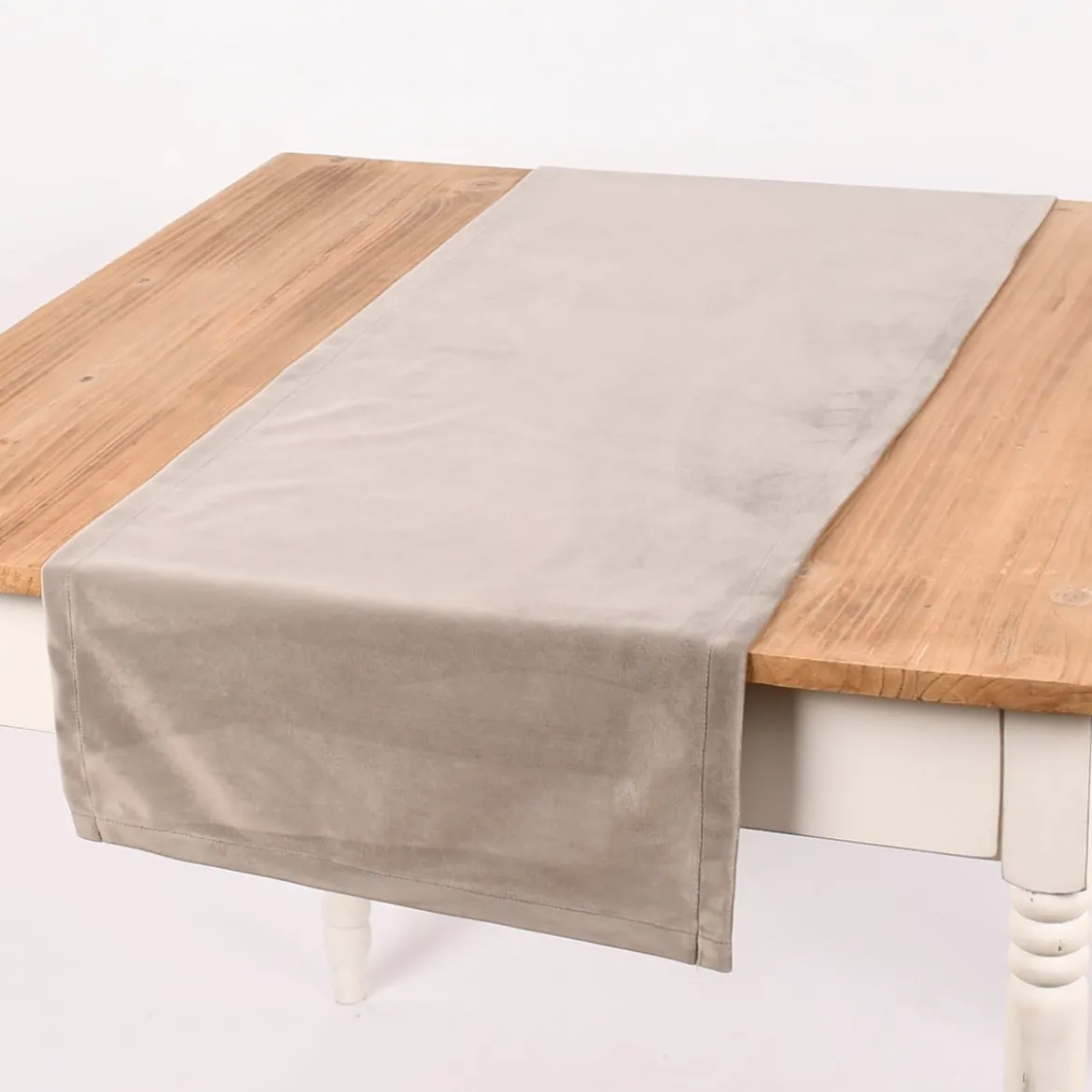 Magma Tischläufer Samt uni mittelgrau 40x145cm