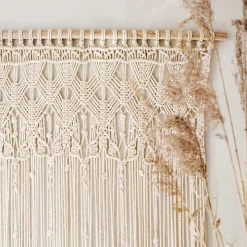 Makramee Wandbehang beige natur 95x171cm