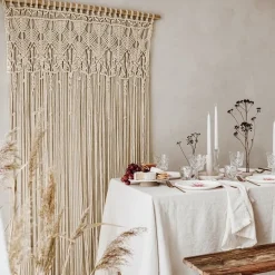 Makramee Wandbehang beige natur 95x171cm