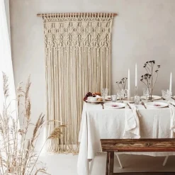 Makramee Wandbehang beige natur 95x171cm