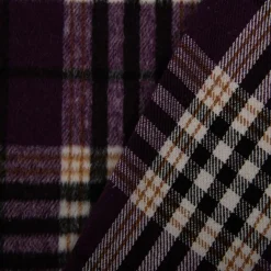 Mantelstoff Jacquard gebürstet Karos lila weiß schwarz 145 cm breit