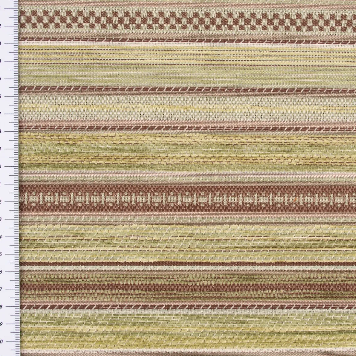 Möbelstoff Bezugsstoff Chenille KRUMBACH Streifen grün beige 140cm Breite