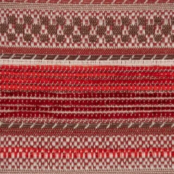 Möbelstoff Bezugsstoff Chenille KRUMBACH Streifen rot beige 140cm Breite