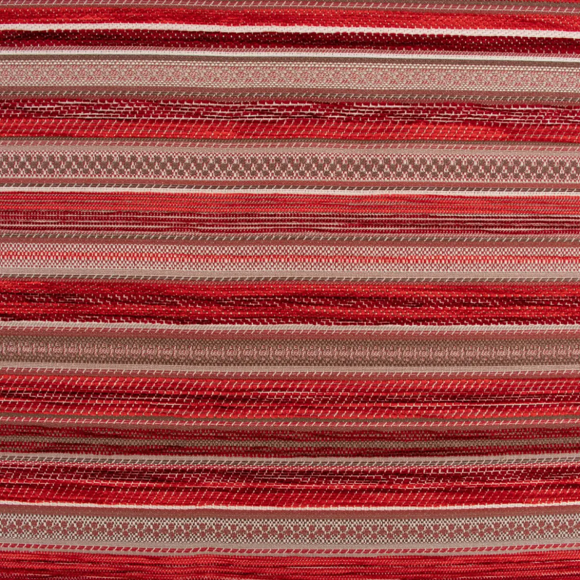 Möbelstoff Bezugsstoff Chenille KRUMBACH Streifen rot beige 140cm Breite