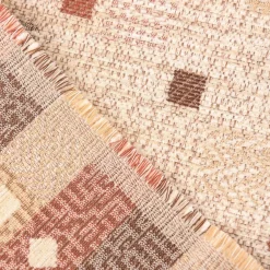 Möbelstoff Bezugsstoff Chenille WALSUM Kästchen braun beige 140cm Breite