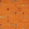 Möbelstoff Bezugsstoff Chenille WALSUM Kästchen orange 140cm Breite