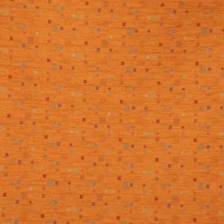 Möbelstoff Bezugsstoff Chenille WALSUM Kästchen orange 140cm Breite