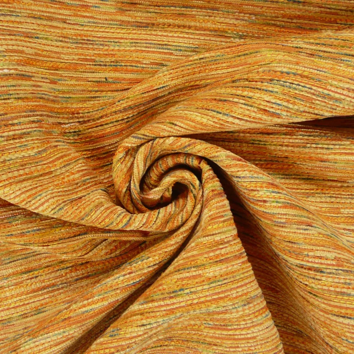 Möbelstoff Bezugsstoff GERLOS Streifen Chenille orange bunt