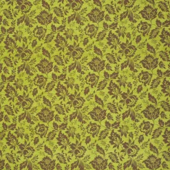 Möbelstoff Bezugsstoff Jacquard WAIBLINGEN Blume braun grün