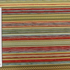 Möbelstoff Bezugsstoff KRUMBACH Streifen rot blau braun grün beige