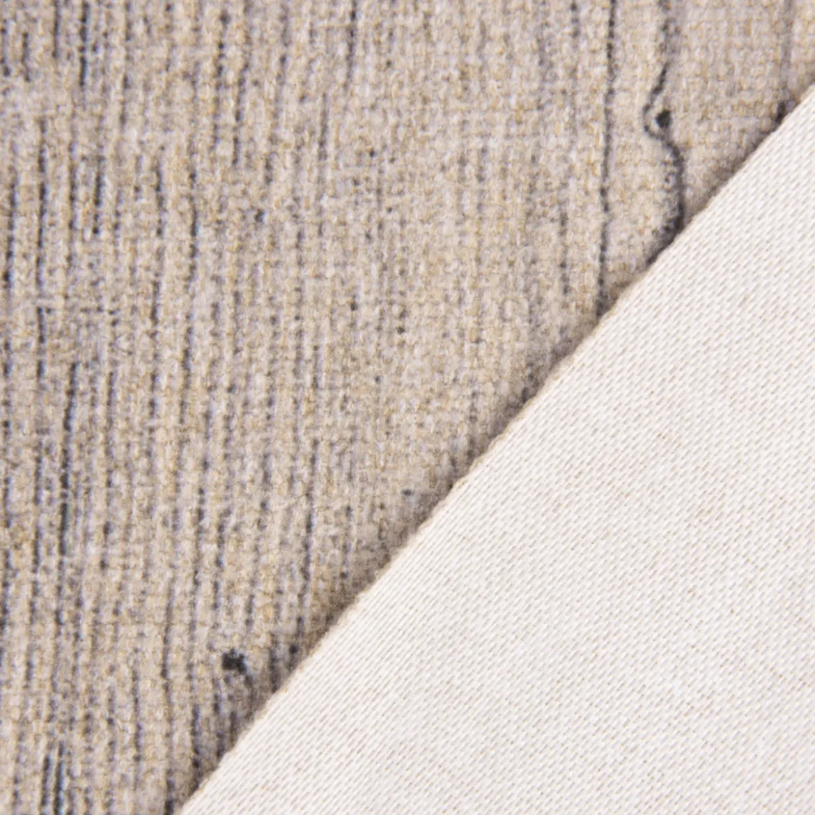 Möbelstoff Polsterstoff Bezugsstoff WOOD Filz Holzstruktur natur 1,40m Breite