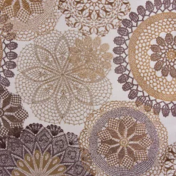Möbelstoff Polsterstoff Dekostoff Doily Mandala Blumen braun 1,40m Breite