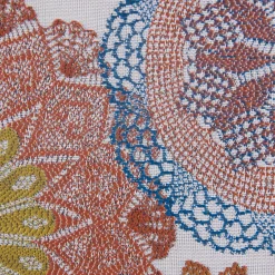 Möbelstoff Polsterstoff Dekostoff Doily Mandala Blumen terra blau 1,40m Breite