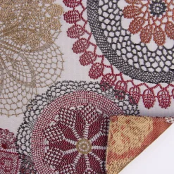 Möbelstoff Polsterstoff Dekostoff Doily Mandala Blumen rot 1,40m Breite
