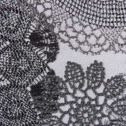 Möbelstoff Polsterstoff Dekostoff Doily Mandala Blumen schwarz 1,40m Breite