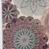 Möbelstoff Polsterstoff Dekostoff Doily Mandala Blumen rotbraun 1,40m Breite