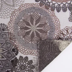 Möbelstoff Polsterstoff Dekostoff Doily Mandala Blumen mocca 1,40m Breite