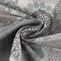 Möbelstoff Polsterstoff Dekostoff Doily Mandala Blumen grau 1,40m Breite