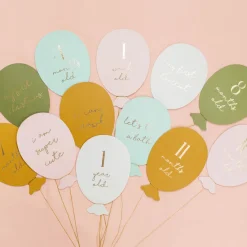 Meilensteinkarten Baby Bildkarten Luftballons 12Stk